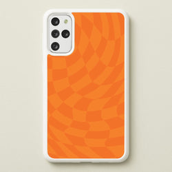 Orange Trippy Checkerboard Pattern  - Psychedelic Phone Case for Galaxy S20 Plus