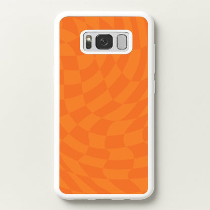Orange Trippy Checkerboard Pattern  - Psychedelic Phone Case for Galaxy S8 Plus