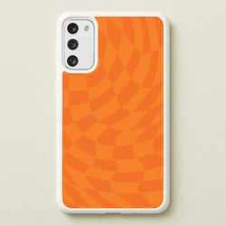 Orange Trippy Checkerboard Pattern  - Psychedelic Phone Case for Galaxy S20FE