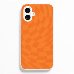 Orange Trippy Checkerboard Pattern Phone Case