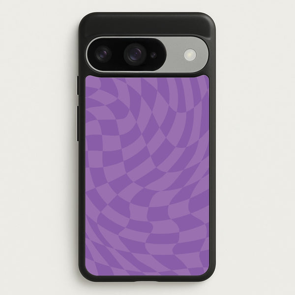 Purple Trippy Checkerboard Pattern Phone Case for Google Pixel 10 / 10 Pro