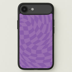 Purple Trippy Checkerboard Pattern Phone Case for iPhone 17 Air