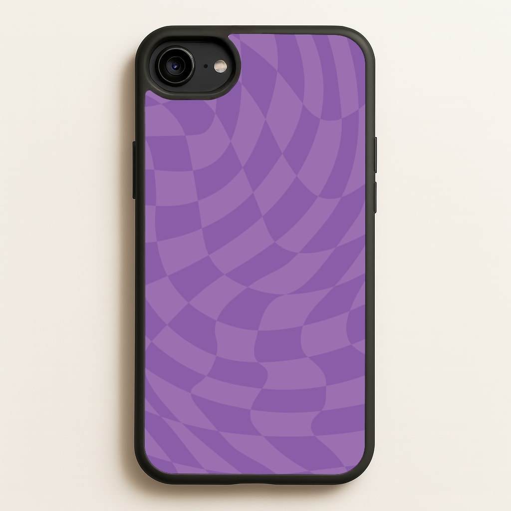 Purple Trippy Checkerboard Pattern  - Psychedelic Phone Case for iPhone 6 / 7 / 8 / SE