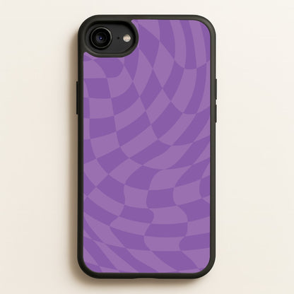 Purple Trippy Checkerboard Pattern  - Psychedelic Phone Case for iPhone 6 / 7 / 8 / SE