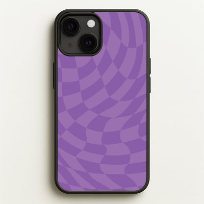Purple Trippy Checkerboard Pattern  - Psychedelic Phone Case for iPhone 13