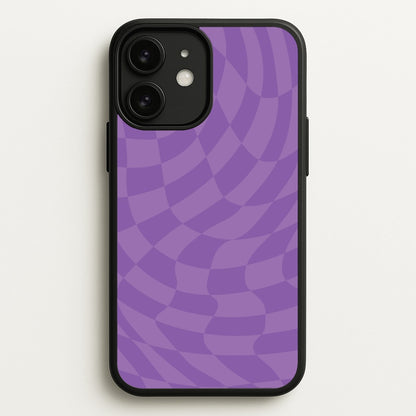 Purple Trippy Checkerboard Pattern  - Psychedelic Phone Case for iPhone 11