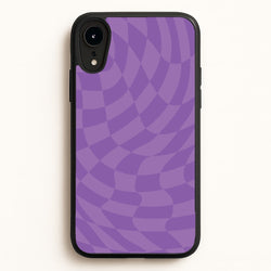 Purple Trippy Checkerboard Pattern  - Psychedelic Phone Case for iPhone XR