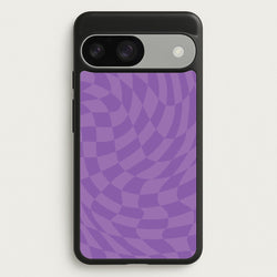 Purple Trippy Checkerboard Pattern  - Psychedelic Phone Case for Google Pixel 9 / 9 Pro