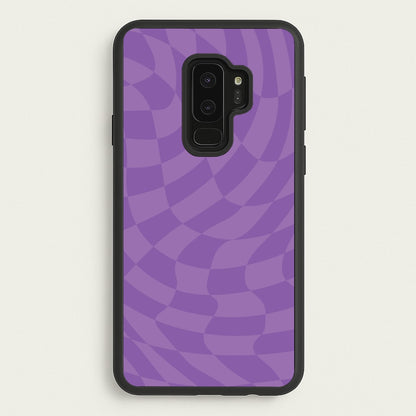 Purple Trippy Checkerboard Pattern  - Psychedelic Phone Case for Galaxy S9 Plus