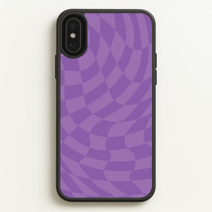 Purple Trippy Checkerboard Pattern  - Psychedelic Phone Case for iPhone XS Max
