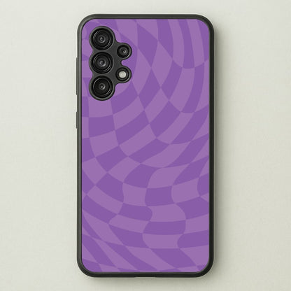 Purple Trippy Checkerboard Pattern  - Psychedelic Phone Case for Galaxy A13