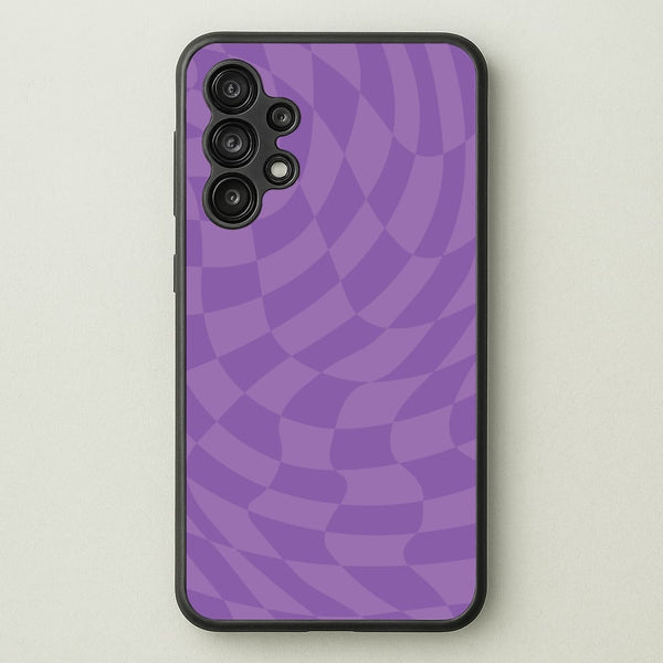 Purple Trippy Checkerboard Pattern  - Psychedelic Phone Case for Galaxy A13