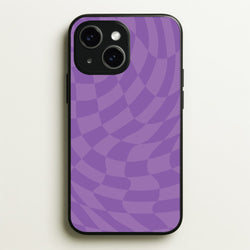 Purple Trippy Checkerboard Pattern  - Psychedelic Phone Case for iPhone 14 Plus