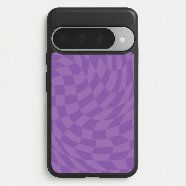 Purple Trippy Checkerboard Pattern Phone Case for Google Pixel 10 Pro XL