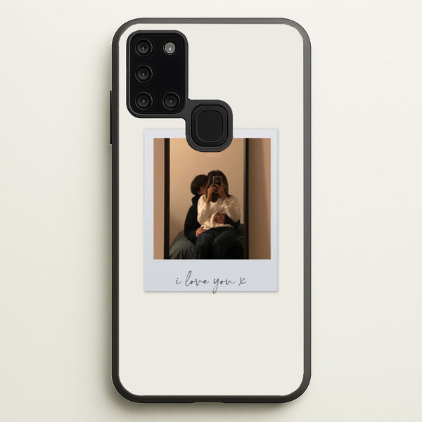 I Love You Polaroid - Personalised Couples  - Personalised Valentine's Day Phone Case for Galaxy A21s