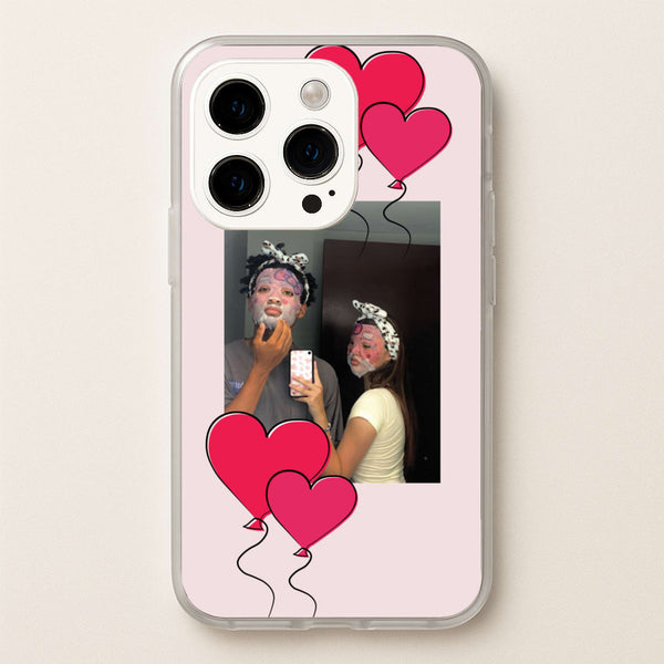 Heart Balloons - Personalised Couples  - Personalised Valentine's Day Phone Case for iPhone 15 Pro Max