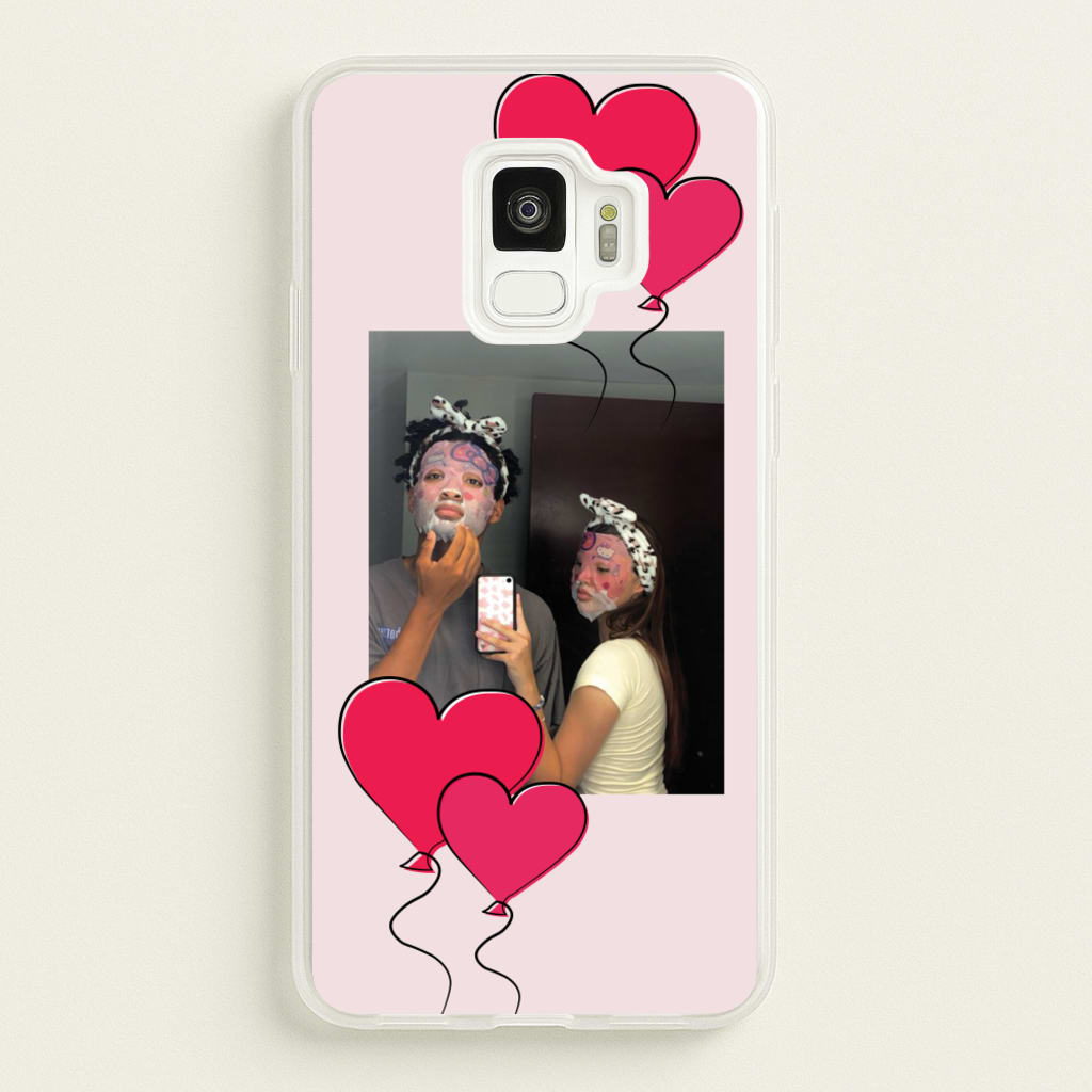 Heart Balloons - Personalised Couples  - Personalised Valentine's Day Phone Case for Galaxy S9