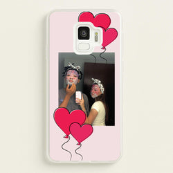 Heart Balloons - Personalised Couples  - Personalised Valentine's Day Phone Case for Galaxy S9