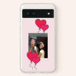 Heart Balloons - Personalised Couples  - Personalised Valentine's Day Phone Case for Google Pixel 7a