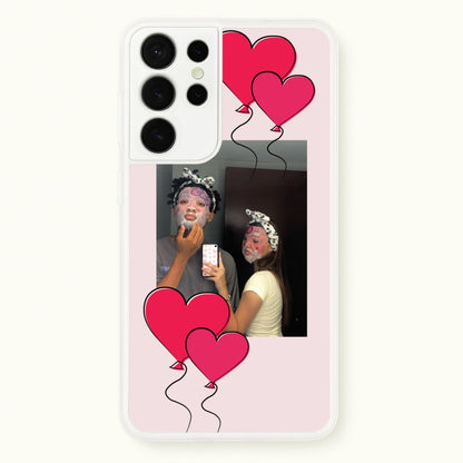 Heart Balloons - Personalised Couples  - Personalised Valentine's Day Phone Case for Galaxy S21 Ultra