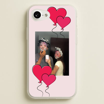Heart Balloons - Personalised Couples  - Personalised Valentine's Day Phone Case for iPhone 16e