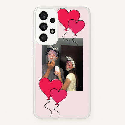 Heart Balloons - Personalised Couples  - Personalised Valentine's Day Phone Case for Galaxy A53