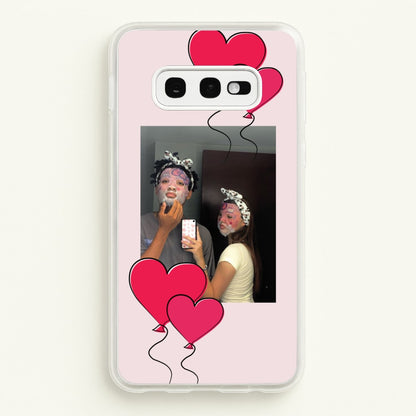 Heart Balloons - Personalised Couples  - Personalised Valentine's Day Phone Case for Galaxy S10e