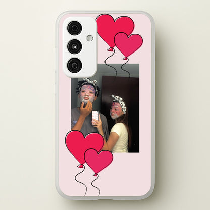 Heart Balloons - Personalised Couples  - Personalised Valentine's Day Phone Case for Galaxy A15