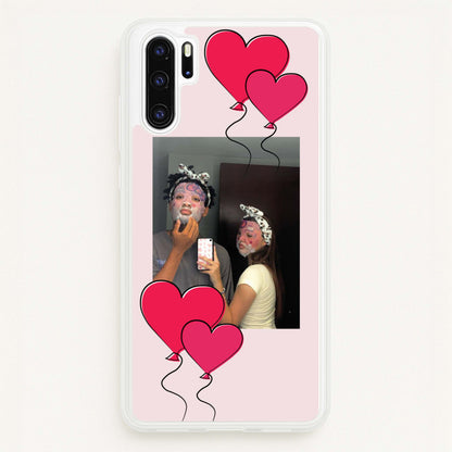 Heart Balloons - Personalised Couples  - Personalised Valentine's Day Phone Case for Huawei P30 Pro