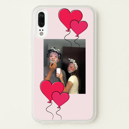 Heart Balloons - Personalised Couples  - Personalised Valentine's Day Phone Case for Huawei P20