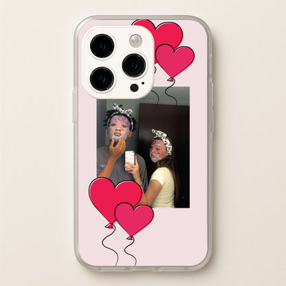 Heart Balloons - Personalised Couples  - Personalised Valentine's Day Phone Case for iPhone 14 Pro