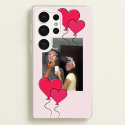 Heart Balloons - Personalised Couples  - Personalised Valentine's Day Phone Case for Galaxy S25 Ultra