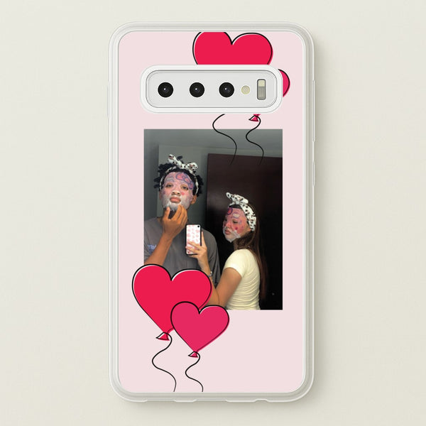 Heart Balloons - Personalised Couples  - Personalised Valentine's Day Phone Case for Galaxy S10