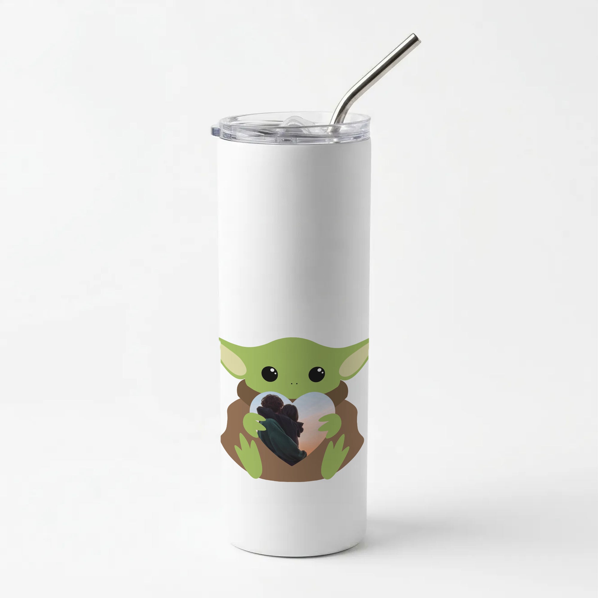 Baby Yoda - Personalised Couples Skinny Tumbler