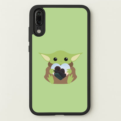 Baby Yoda - Personalised Couples  - Personalised Valentine's Day Phone Case for Huawei P20