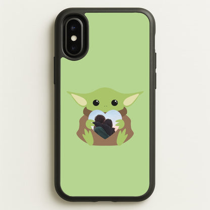 Baby Yoda - Personalised Couples  - Personalised Valentine's Day Phone Case for iPhone X / XS
