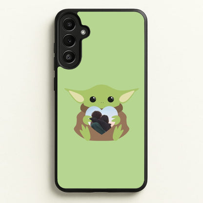 Baby Yoda - Personalised Couples  - Personalised Valentine's Day Phone Case for Galaxy A36