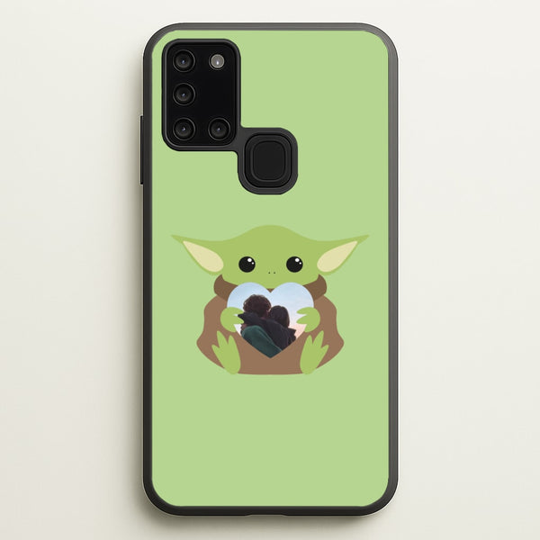 Baby Yoda - Personalised Couples  - Personalised Valentine's Day Phone Case for Galaxy A21s