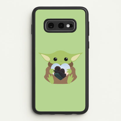 Baby Yoda - Personalised Couples  - Personalised Valentine's Day Phone Case for Galaxy S10e