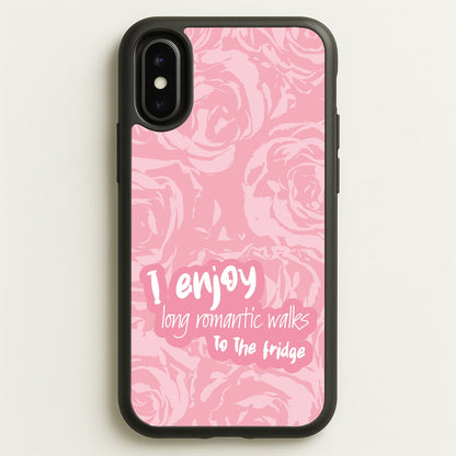 I Enjoy Long Romantic Walks - Funny Quotes  - Funny Quotes Phone Case for iPhone X / XS