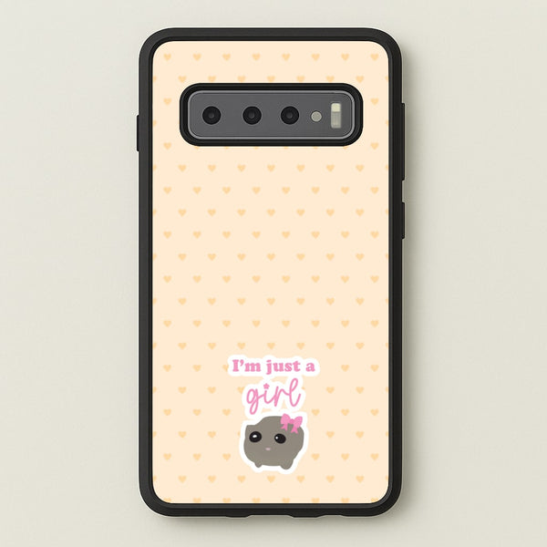 I'm Just A Girl  - Quotes Phone Case for Galaxy S10 Plus