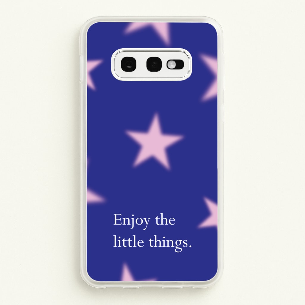 Enjoy The Little Things Dark Purple  - Quotes Phone Case for Galaxy S10e