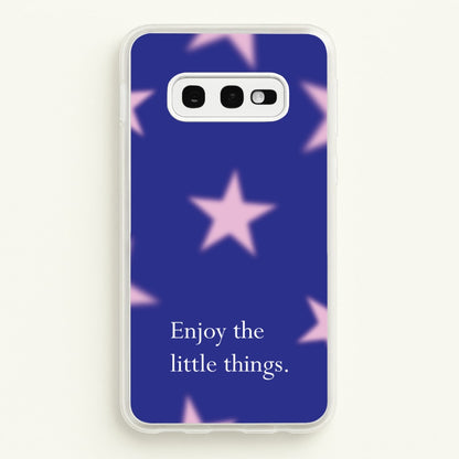 Enjoy The Little Things Dark Purple  - Quotes Phone Case for Galaxy S10e