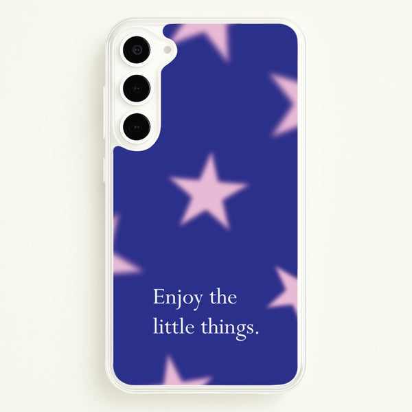 Enjoy The Little Things Dark Purple  - Quotes Phone Case for Galaxy S23