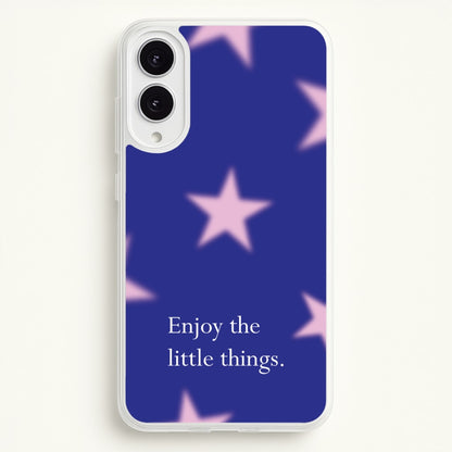 Enjoy The Little Things Dark Purple  - Quotes Phone Case for Galaxy S25 Edge