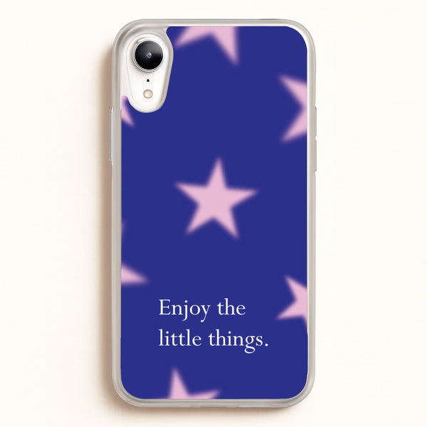 Enjoy The Little Things Dark Purple  - Quotes Phone Case for iPhone XR