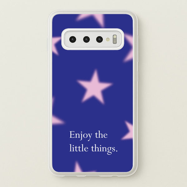 Enjoy The Little Things Dark Purple  - Quotes Phone Case for Galaxy S10 Plus