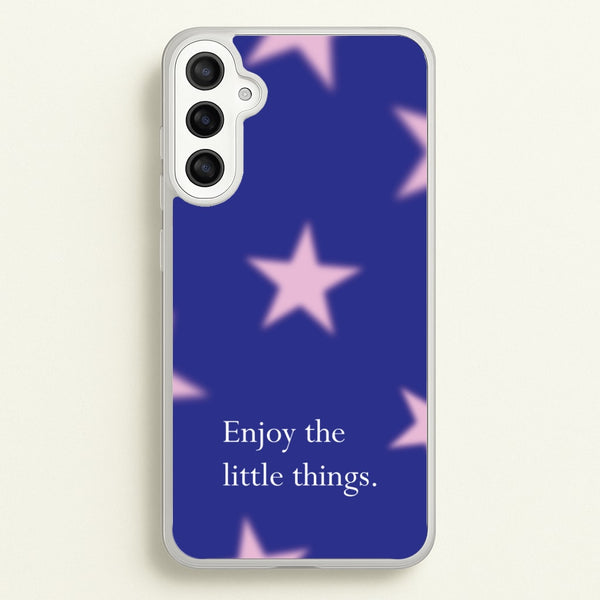 Enjoy The Little Things Dark Purple  - Quotes Phone Case for Galaxy A34