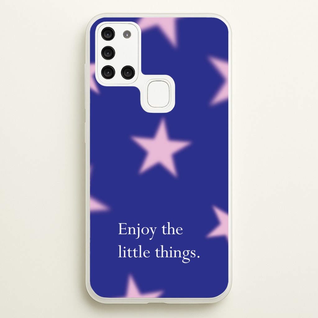 Enjoy The Little Things Dark Purple  - Quotes Phone Case for Galaxy A21s