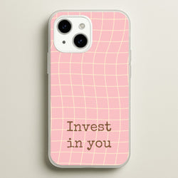 Invest In You, Baby Pink  - Quotes Phone Case for iPhone 15 Plus